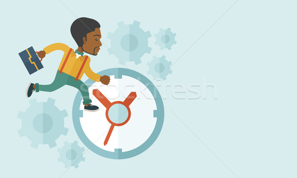 Worker with briefcase is running out of time. Stock photo © RAStudio