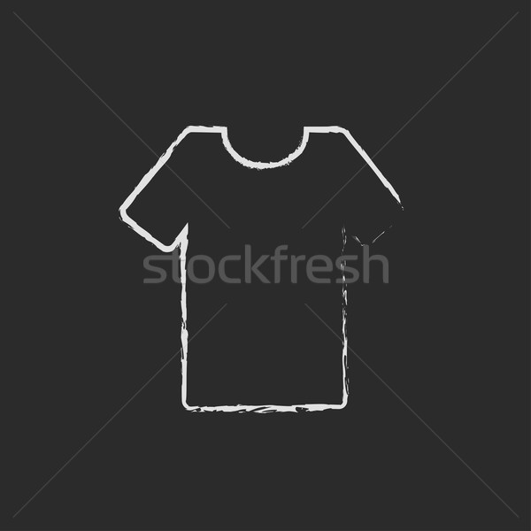 Camiseta icono tiza dibujado a mano pizarra Foto stock © RAStudio