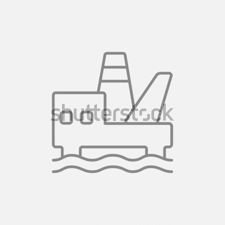 Offshore olaj vágány ikon rajzolt kréta Stock fotó © RAStudio