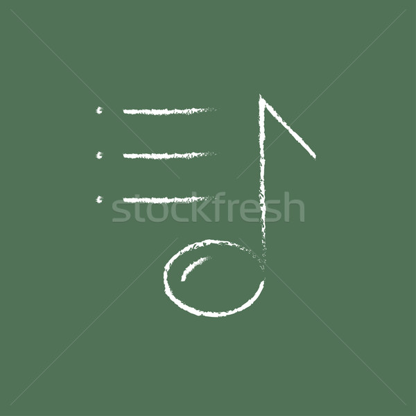 Musical note icon drawn in chalk. Stock photo © RAStudio
