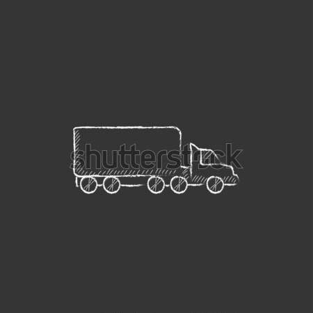 Delivery truck icon drawn in chalk. Stock photo © RAStudio