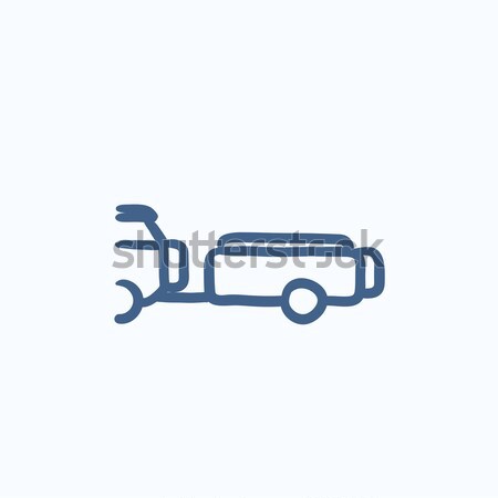 Car with trailer line icon. Stock photo © RAStudio