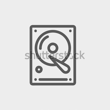 Hard disk line icon. Stock photo © RAStudio