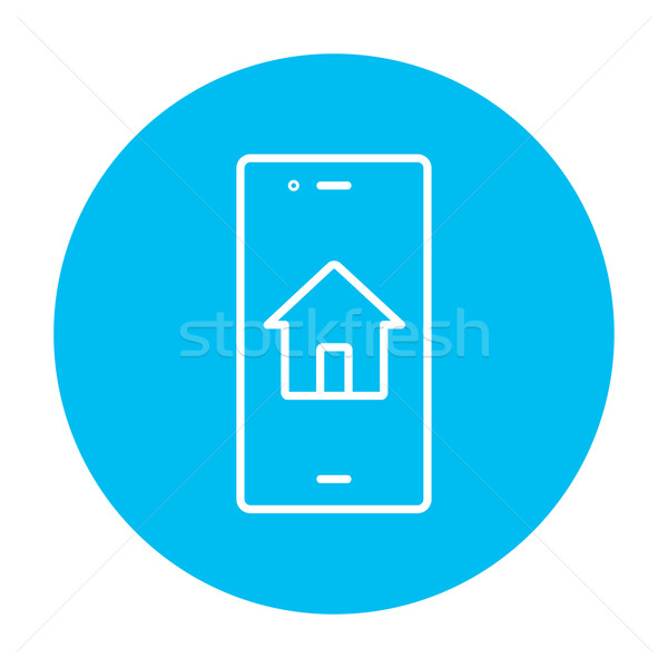 Property search on mobile device line icon. Stock photo © RAStudio