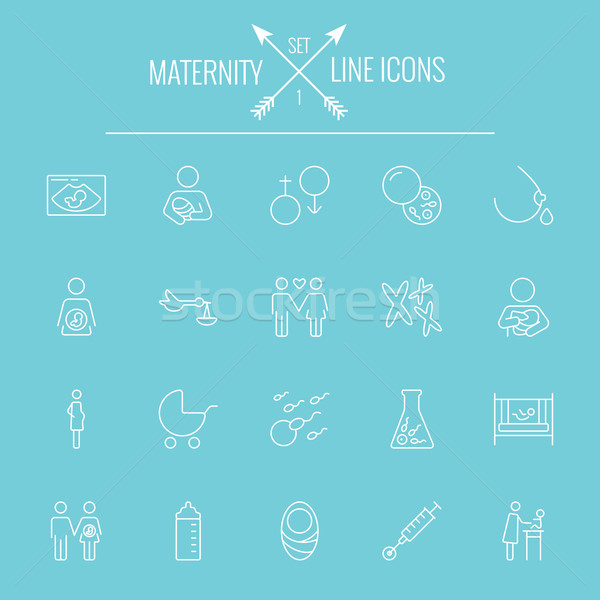 Maternity icon set. Stock photo © RAStudio