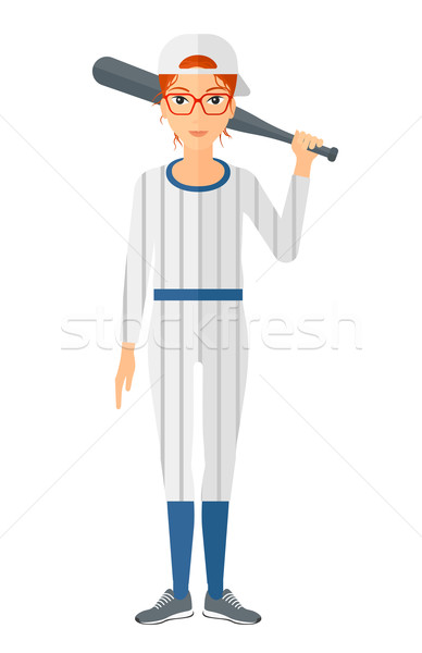 Giocatore di baseball piedi bat vettore design illustrazione Foto d'archivio © RAStudio