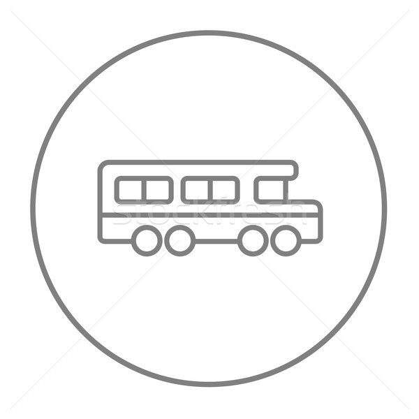 Okul otobüsü hat ikon web hareketli infographics Stok fotoğraf © RAStudio