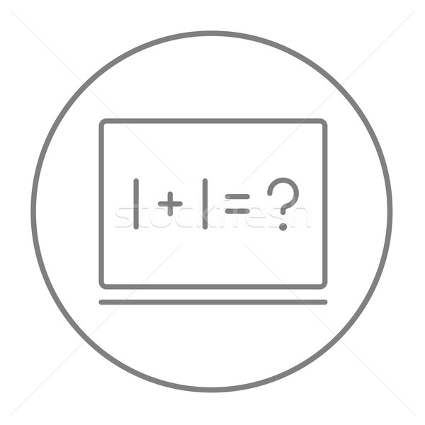 Maths example written on blackboard line icon. Stock photo © RAStudio