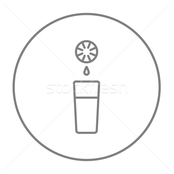 Stock photo: Glass of juice line icon.