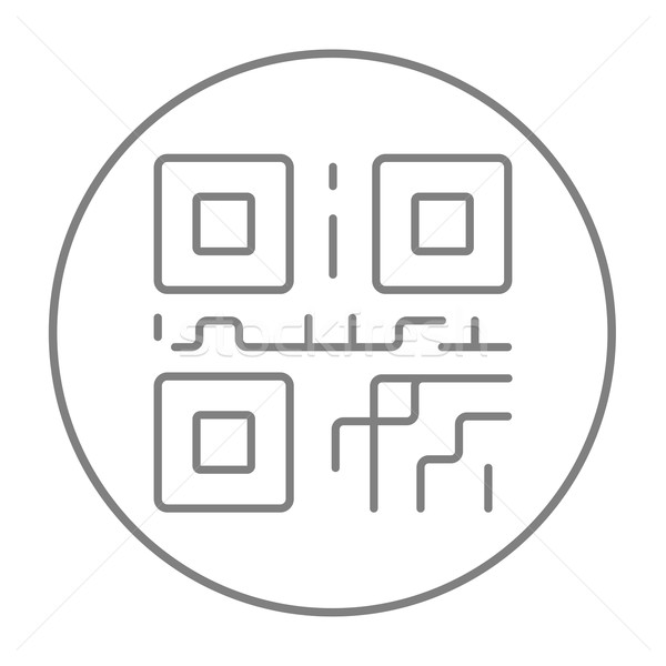 Foto stock: Qr · code · linha · ícone · teia · móvel · infográficos