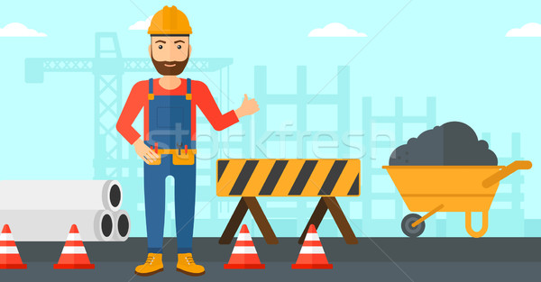 Builder showing thumbs up. Stock photo © RAStudio