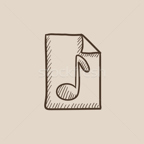 Musical note drawn on sheet sketch icon. Stock photo © RAStudio