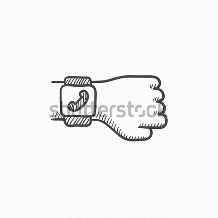 Foto stock: Boceto · icono · web · móviles · infografía · dibujado · a · mano