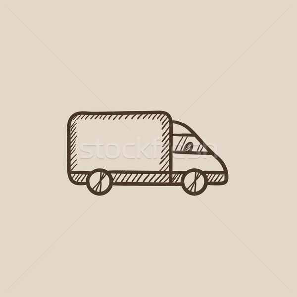Zdjęcia stock: Samochód · dostawczy · szkic · ikona · internetowych · komórkowych · infografiki
