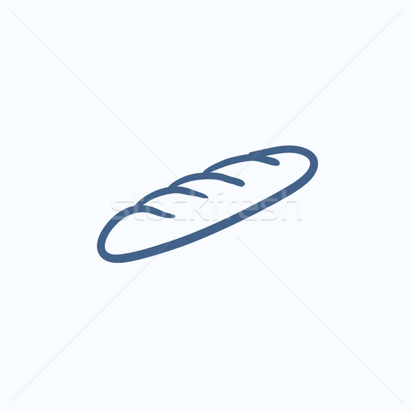 Baguette Skizze Symbol Vektor isoliert Hand gezeichnet Stock foto © RAStudio