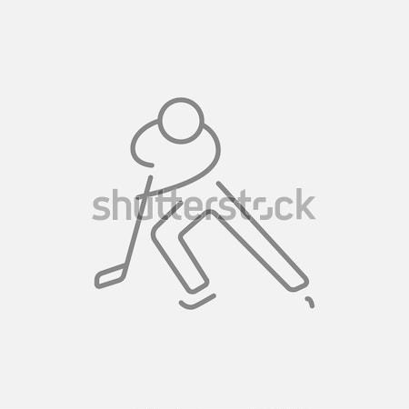 Hockey player sketch icon. Stock photo © RAStudio