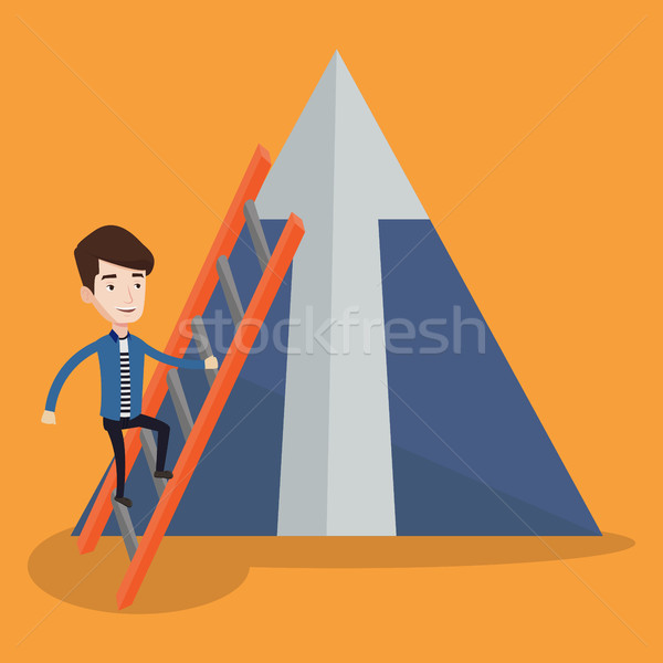 Businessman climbing on mountain. Stock photo © RAStudio