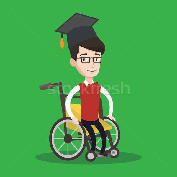 Graduate sitting in wheelchair vector illustration Stock photo © RAStudio