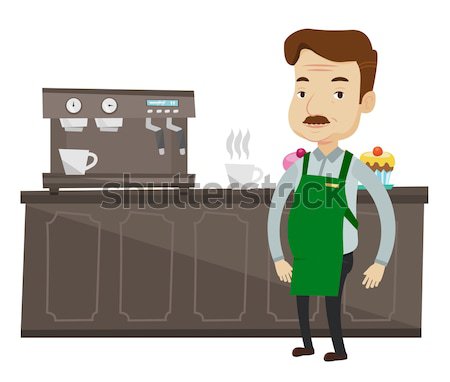 Man drinking coffee or tea vector illustration. Stock photo © RAStudio