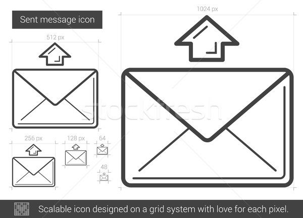 Göndermek mesaj hat ikon vektör yalıtılmış Stok fotoğraf © RAStudio