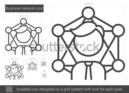 üzleti hálózat vonal ikon vektor izolált fehér Stock fotó © RAStudio