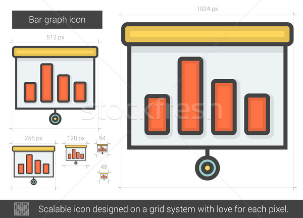 Bar graph line icon. Stock photo © RAStudio