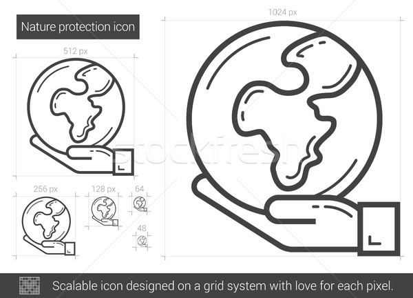 Stock photo: Nature protection line icon.