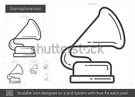 граммофон линия икона вектора изолированный белый Сток-фото © RAStudio