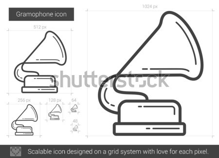 蓄音機 行 アイコン ベクトル 孤立した 白 ストックフォト © RAStudio