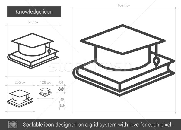 Conocimiento línea icono vector aislado blanco Foto stock © RAStudio