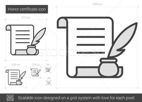 Honor certificate line icon. Stock photo © RAStudio