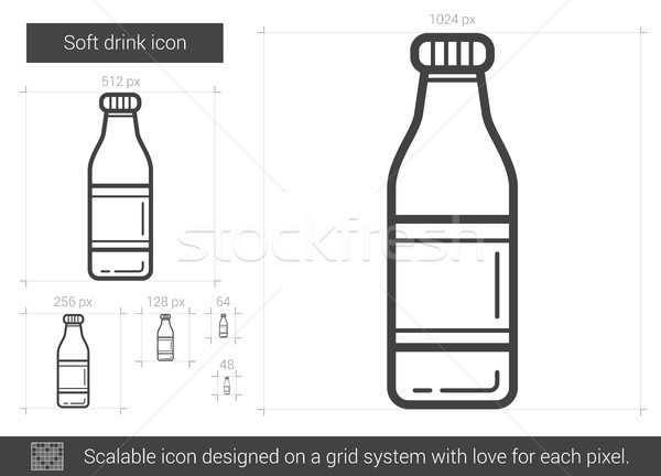 [[stock_photo]]: Boisson · gazeuse · ligne · icône · vecteur · isolé · blanche