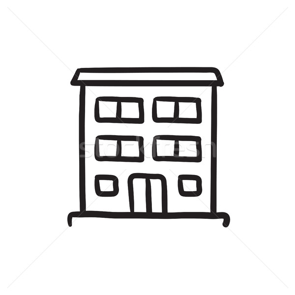 Residential building sketch icon. Stock photo © RAStudio