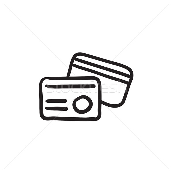 Identificación tarjeta boceto icono vector aislado Foto stock © RAStudio
