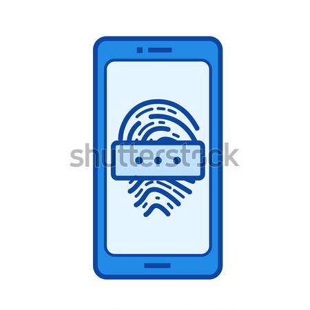 Fingerprint password line icon. Stock photo © RAStudio