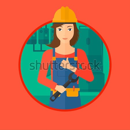 Stock photo: Woman playing acoustic guitar vector illustration.