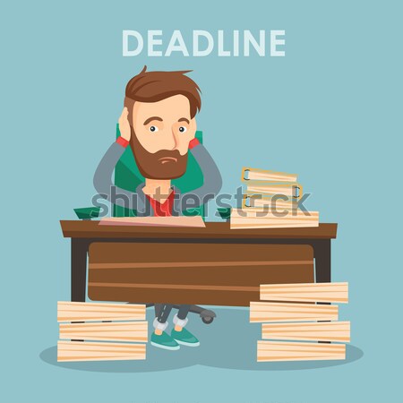 Business woman having problem with deadline. Stock photo © RAStudio