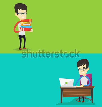 Twee business banners ruimte tekst vector Stockfoto © RAStudio