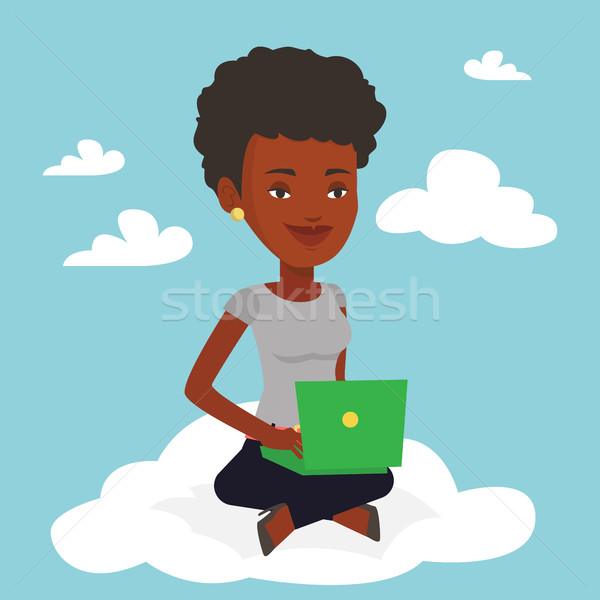 Woman using cloud computing technology. Stock photo © RAStudio