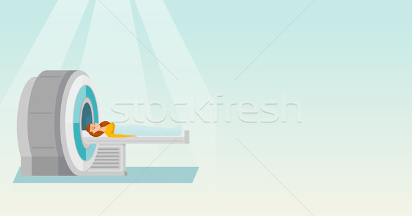 Manyetik genç kafkas kadın taramak test Stok fotoğraf © RAStudio