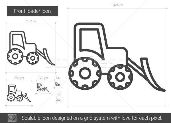 Front loader line icon. Stock photo © RAStudio
