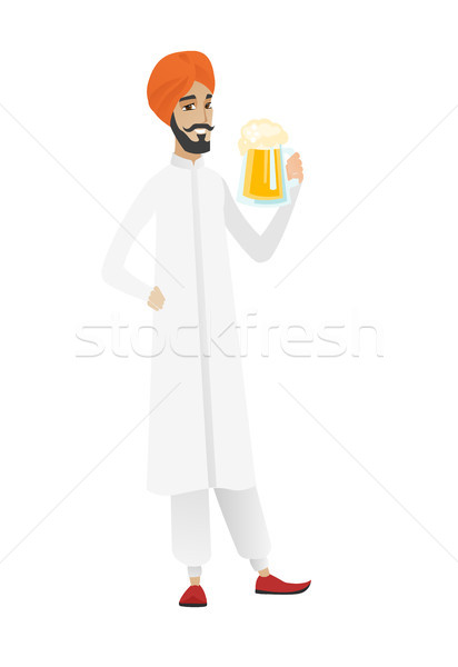 Alegre agricultor potable cerveza Foto stock © RAStudio