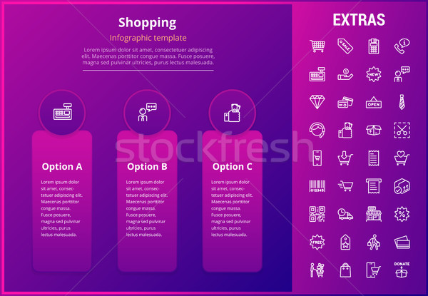 Shopping infografica modello elementi icone opzioni Foto d'archivio © RAStudio