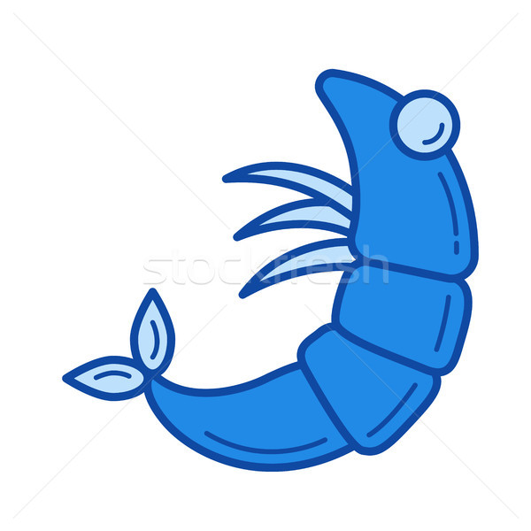 Crevettes ligne icône vecteur isolé blanche [[stock_photo]] © RAStudio