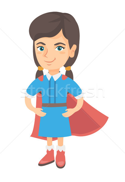 Caucasian brave girl wearing superhero costume. Stock photo © RAStudio