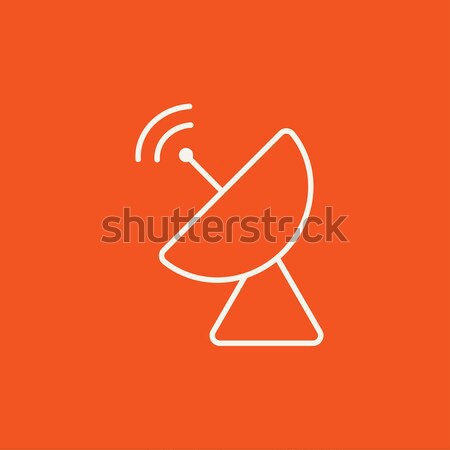 Radar antena satelitarna cienki line ikona internetowych Zdjęcia stock © RAStudio