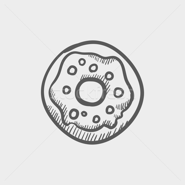 Stockfoto: Donut · schets · icon · web · mobiele