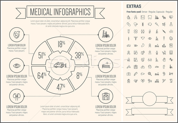 Medical Line Design Infographic Template Stock photo © RAStudio