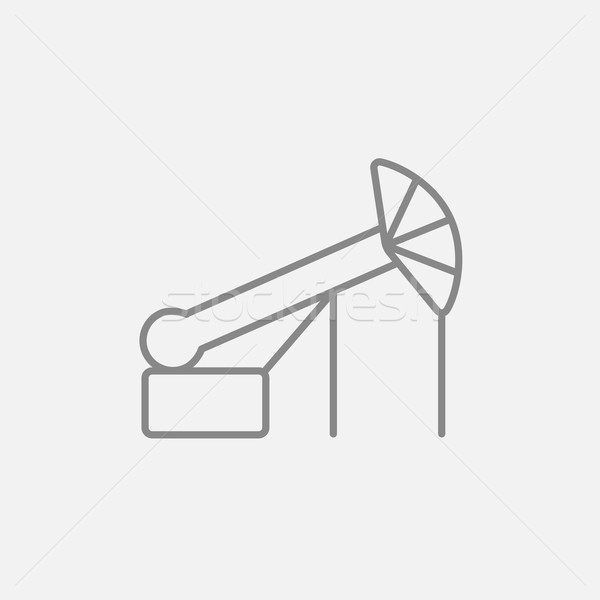 Stock photo: Pump jack oil crane line icon.