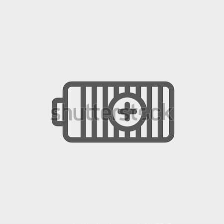 Fully charged battery line icon. Stock photo © RAStudio